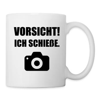 Vorsicht ich schieße als Fotograf - Tasse - Weiß - Rechts