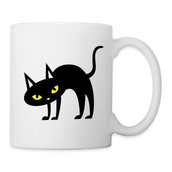 SCARY Halloween arched back cat - Mug - white - Right