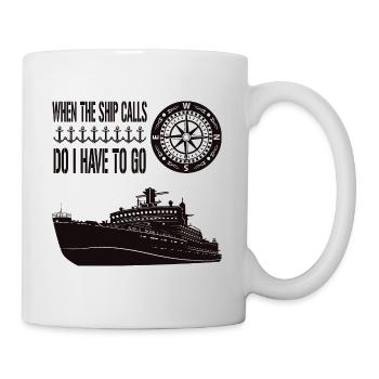 Qui le navire appelle navire de croisière de vacances - Mug blanc - blanc - Droite