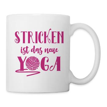Stricken ist das neue Yoga Geschenk - Tasse - Weiß - Rechts