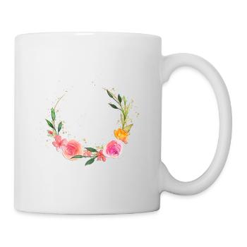 Customizable Floral Wreath Romantic - Mug - white - Right