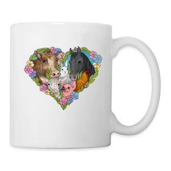 Coeur d'animaux et de fleurs - Mug blanc - blanc - Droite