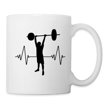 Heartbeat Military Press | Bodybuilding heartbeat - Mug - white - Right
