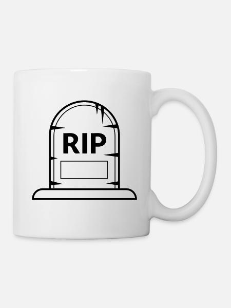 Grabstein - Tasse - Weiß