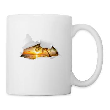Ripped Tshirt Effect Beach - Mug - white - Right