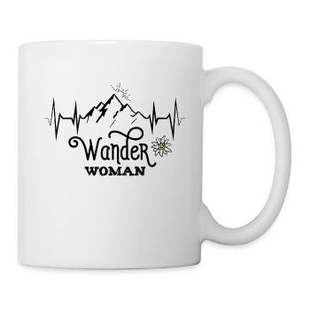 Wander Woman Berge Ekg Bergsteigen Wandern Frauen - Tasse - Weiß - Rechts