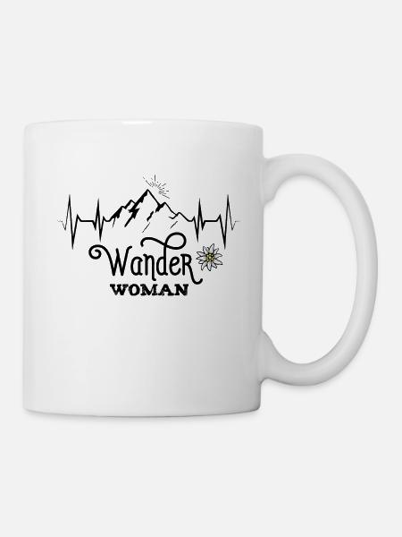 Wander Woman Berge Ekg Bergsteigen Wandern Frauen - Tasse - Weiß
