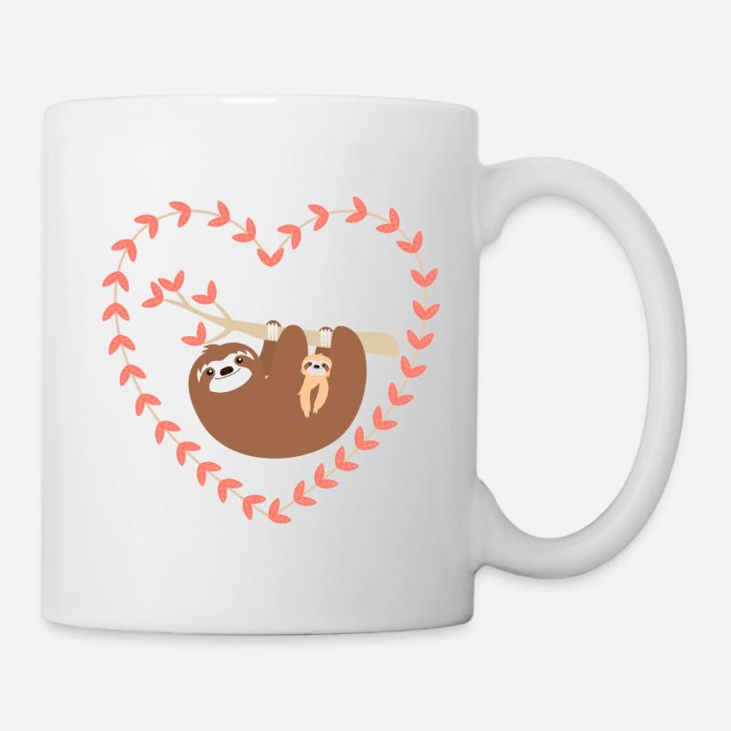 Maman et bébé paresseux - Mug blanc - blanc