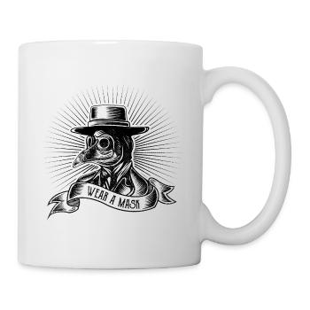 Plague doctor mask on coronavirus doctor female doctor - Mug - white - Right