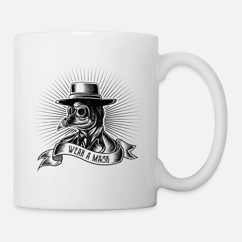 Masque de médecin de la peste sur une femme médecin coronavirus - Mug blanc - blanc
