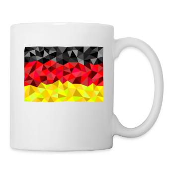 Deutschland Flagge im low poly Diamant Stil - Tasse - Weiß - Rechts