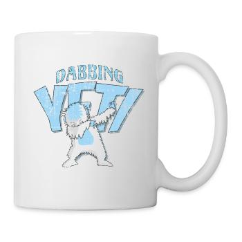 Dabbing yeti in a cool distress look - Mug - white - Right