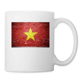 Vietnam Vietnamese Flag Graffiti on Brick Wall - Mug - white - Right