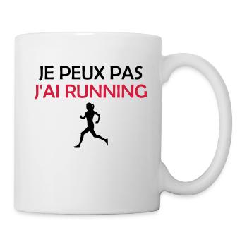 je peux pas j'ai running - Mug blanc - blanc - Droite