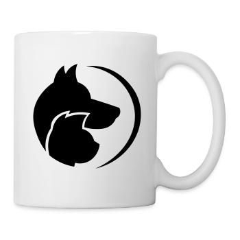 Hund und Katze - Dreamteam Geschenk für Tierfreund - Tasse - Weiß - Rechts