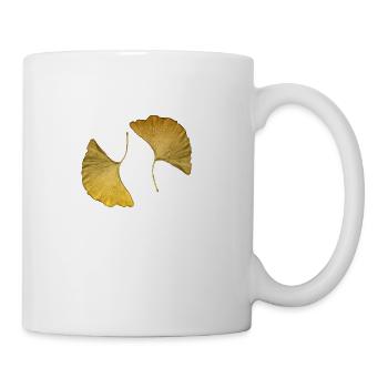 golden ginkgo leaves - Mug - white - Right
