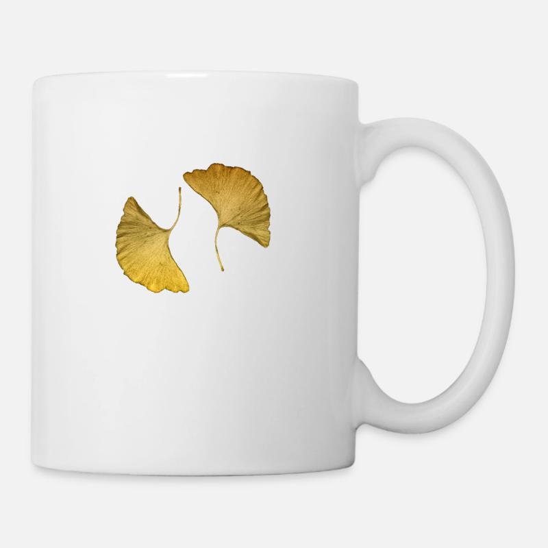 golden ginkgo leaves - Mug - white