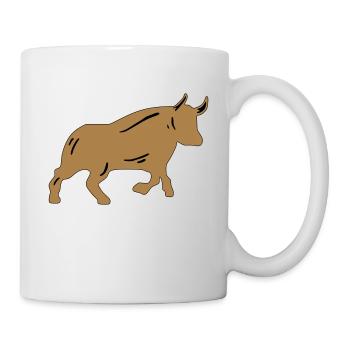 Taureau boursier - Mug blanc - blanc - Droite
