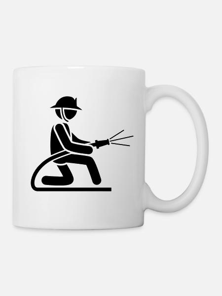 feuerwehrmann feuerwehr icon symbol - Tasse - Weiß