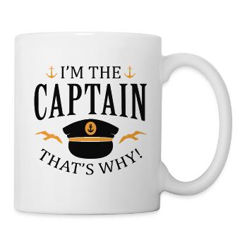 Je suis le capitaine c'est pourquoi - Mug blanc - blanc - Droite