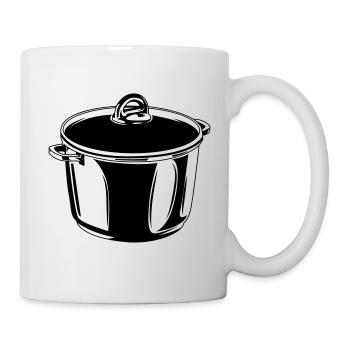 kochtopf topf kochen symbol silhouette - Tasse - Weiß - Rechts