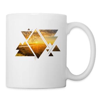 Natur Nature Berge Wald Sonne Sun Sonnenuntergang - Tasse - Weiß - Rechts