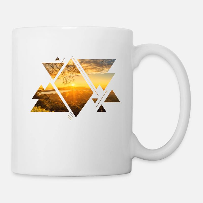 Nature Nature montagne forêt soleil soleil coucher du soleil - Mug blanc - blanc