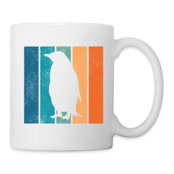 Pinguin Pinguine Tier Eis Südpol Retro Geschenk - Tasse - Weiß - Rechts