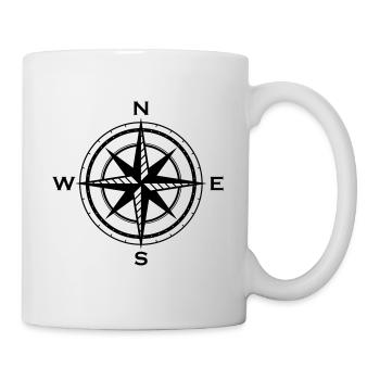 Kompass Symbol Windrose Himmelsrichtung - Tasse - Weiß - Rechts