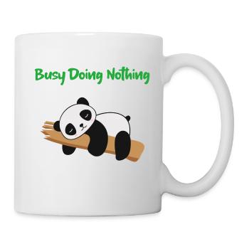 Busy Doing Nothing Panda in Baum - Tasse - Weiß - Rechts