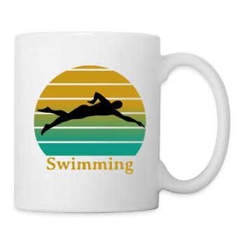 Natation - Mug blanc - blanc - Droite