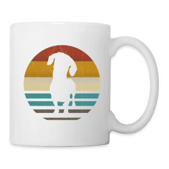 Retro Dackel Dackelhund Hund Silhouette Geschenk - Tasse - Weiß - Rechts