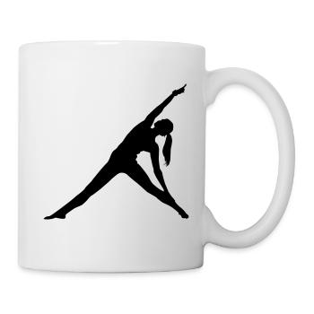 fitness woman silhouette gym gymnastics - Mug - white - Right