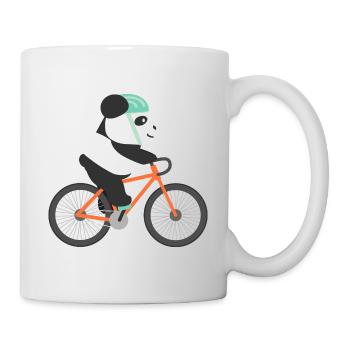 Panda conduite vélo cycliste idée cadeau - Mug blanc - blanc - Droite