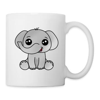 Elefant - Tasse - Weiß - Rechts