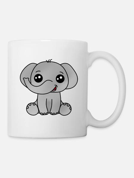 Elefant - Tasse - Weiß