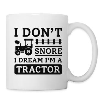 Je ne ronfle pas je rêve que je suis un tracteur - Mug blanc - blanc - Droite