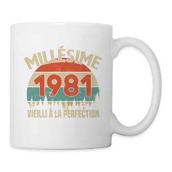Millésime 1981 Cadeau Anniversaire Humour - Mug blanc - blanc - Droite