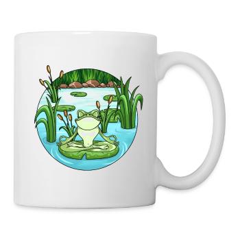 Yoga Frog in the Pond - Mug - white - Right
