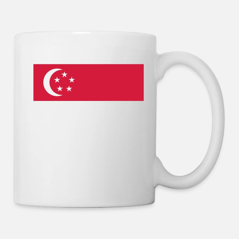Singapur Flagge - Tasse - Weiß