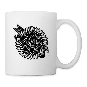 Notenschlüssel und Noten Muster - Tasse - Weiß - Rechts