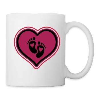 baby pieds bébé coeur - Mug blanc - blanc - Droite