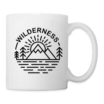 Wilderness mountain line art - Mug - white - Right