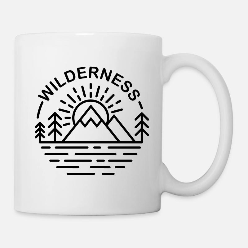 Wildnis Berglinie Kunst - Tasse - Weiß