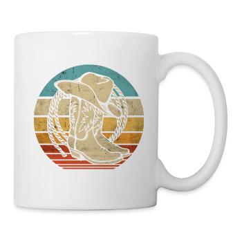 Westernreiten Westernreiterin Pferd Cowgirls Retro - Tasse - Weiß - Rechts