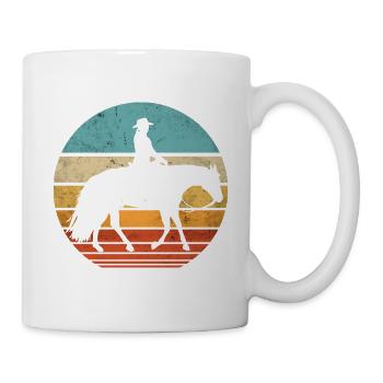Westernreiten Westernreiterin Pferd Cowgirls Retro - Tasse - Weiß - Rechts
