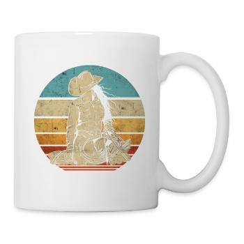 Westernreiten Westernreiterin Pferd Cowgirls Retro - Tasse - Weiß - Rechts