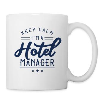 Restez calme Je suis un Hôtel Manager Hoteldirekto - Mug blanc - blanc - Droite