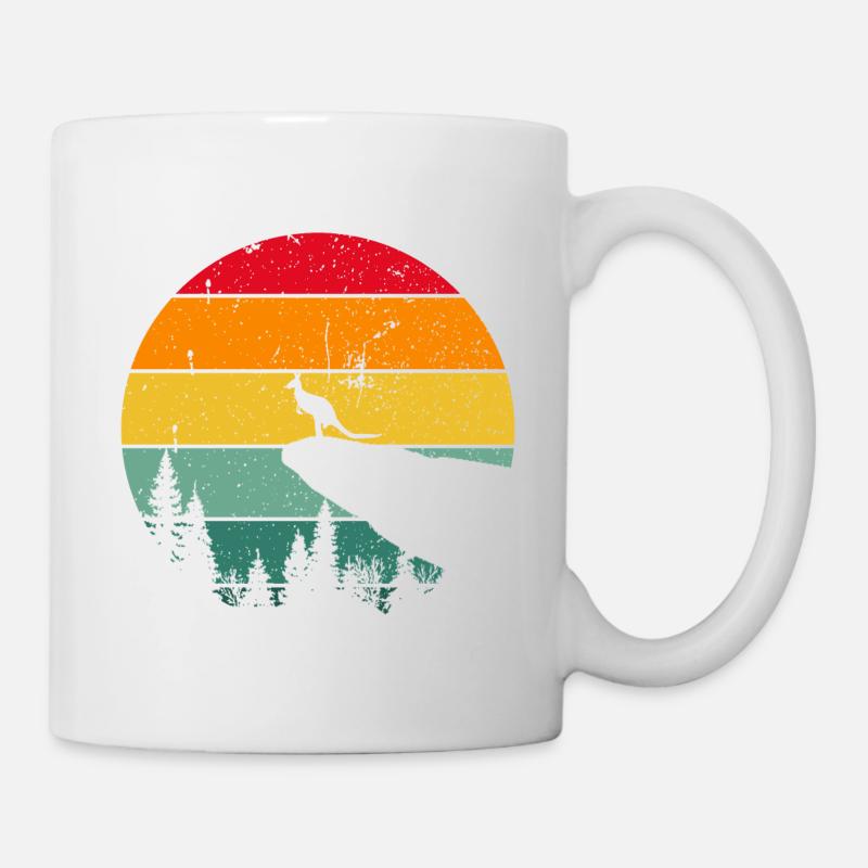 Vintage Retro Känguru Australien Geschenk - Tasse - Weiß
