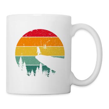 Vintage Retro Affe Affen Musik Banane Chimpanzee - Tasse - Weiß - Rechts